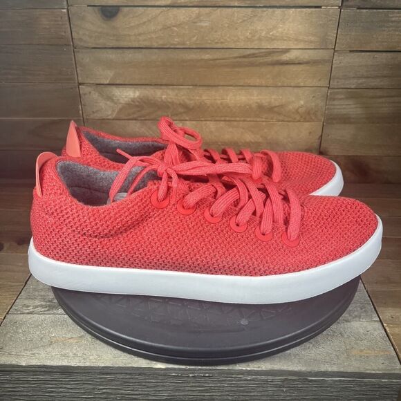 Allbirds Tree Pipers Mens Size 10 Red Lace Up Casual Knit Comfort Sneakers - Picture 1 of 10